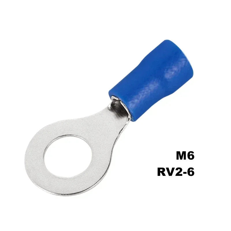 10/50/100Pcs Insulated Ring Terminal Crimp Connector Ring Cable Wire Connectors Cord Pin End Butt Terminals RV1.25 RV2 RV5.5