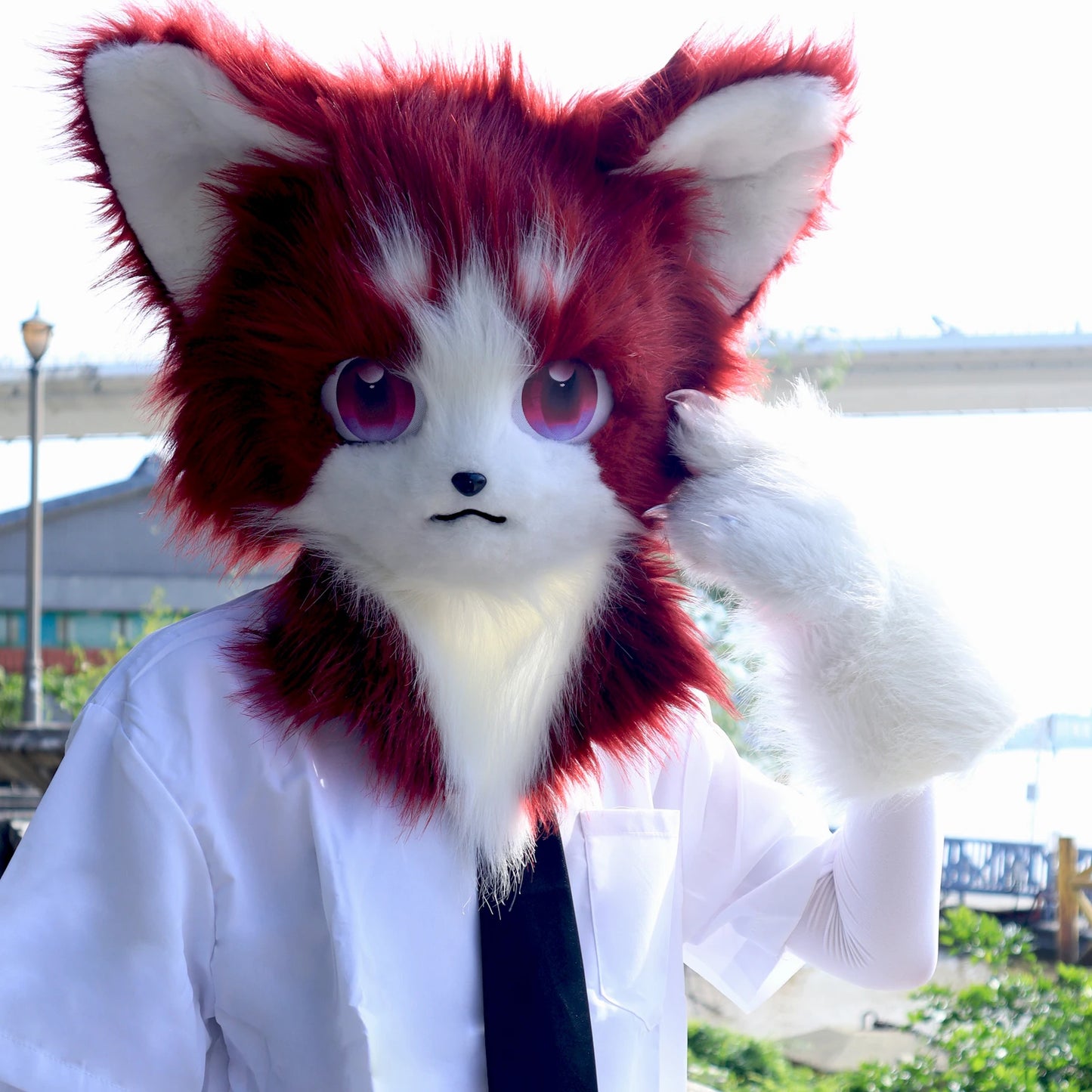 Furry Head Mask Cat /Fox Costume