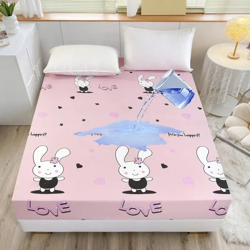 Kuup-Polyester 360° waterproof Cartoon Fitted Sheet Only(no pillowcase)