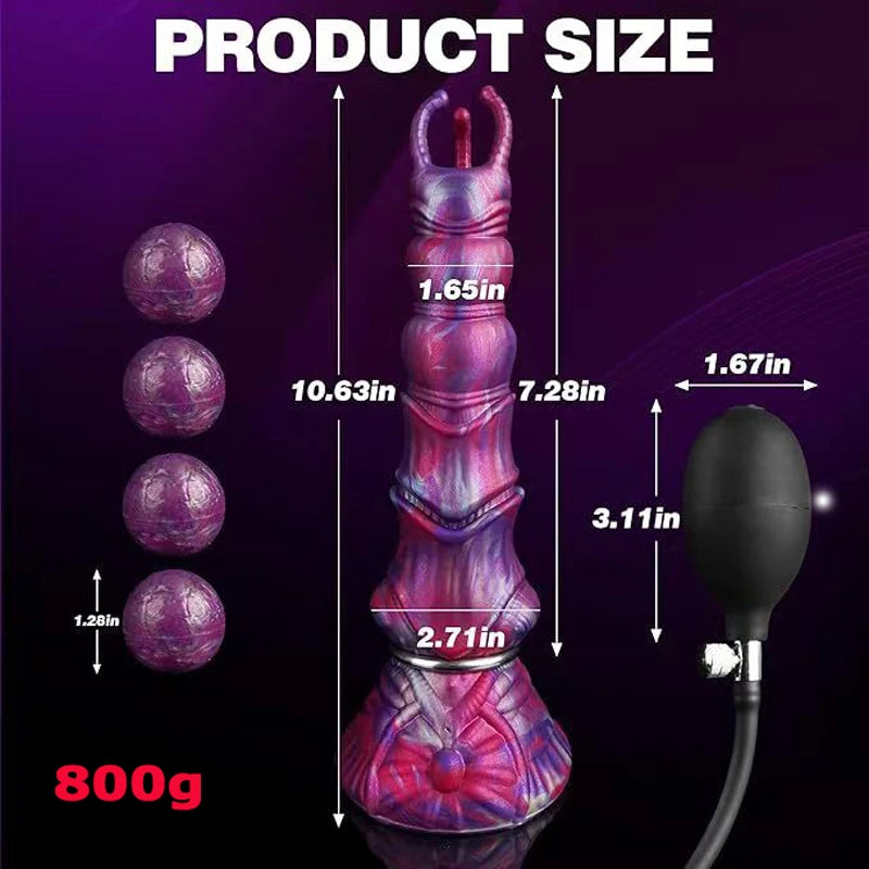 2 Style Inflatable Ovipositor Fantasy Laying Eggs Alien Dildo