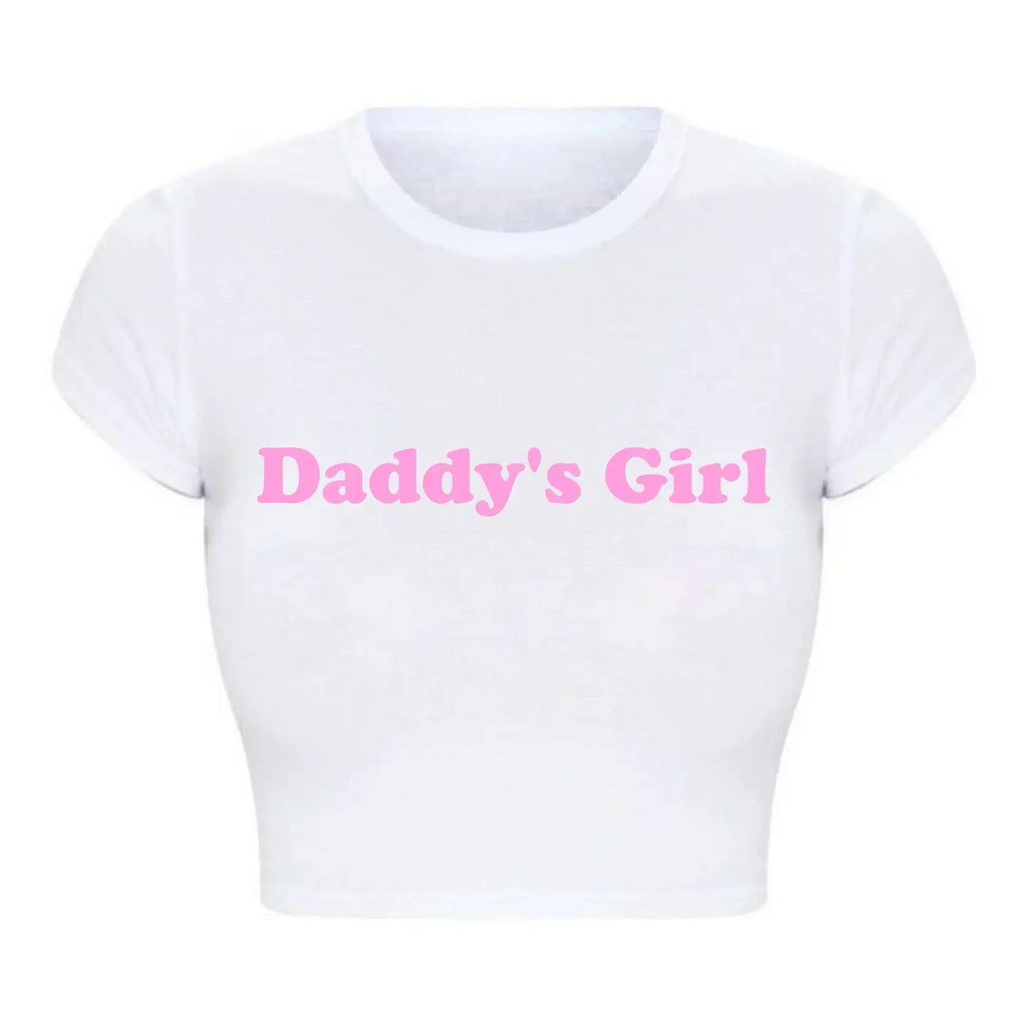 Daddy's Girl Printed Cropped Top Kawaii Grunge Baby Tee