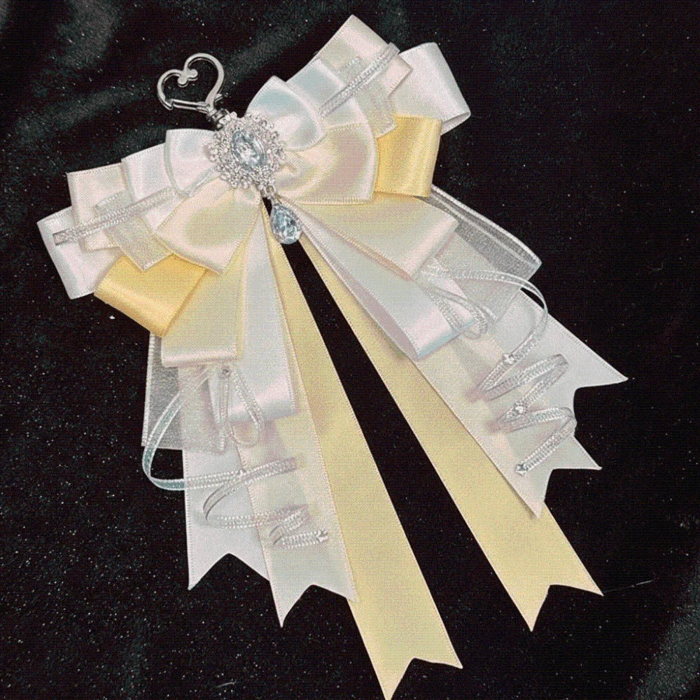Cute Anime Ita Bag Accessories Multi-layered Bow Pendant Keyring