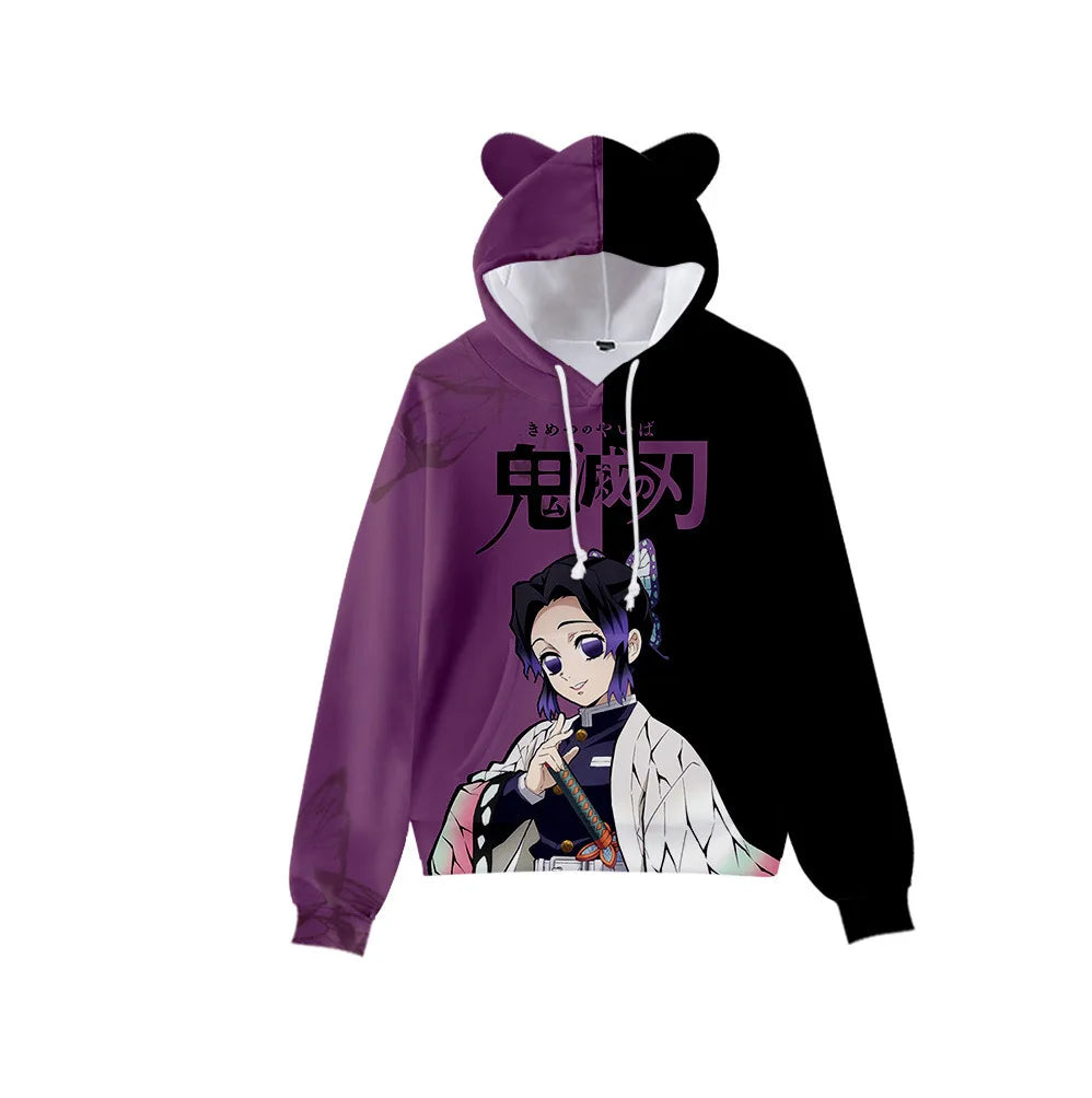 Demon Slayer Hoodie Unisex Anime Cat Ear