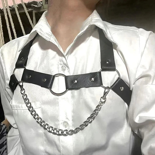 Leather Lingerie Chest Harness Adjustable Body Chain
