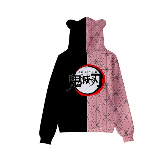 Demon Slayer Hoodie Unisex Anime Cat Ear