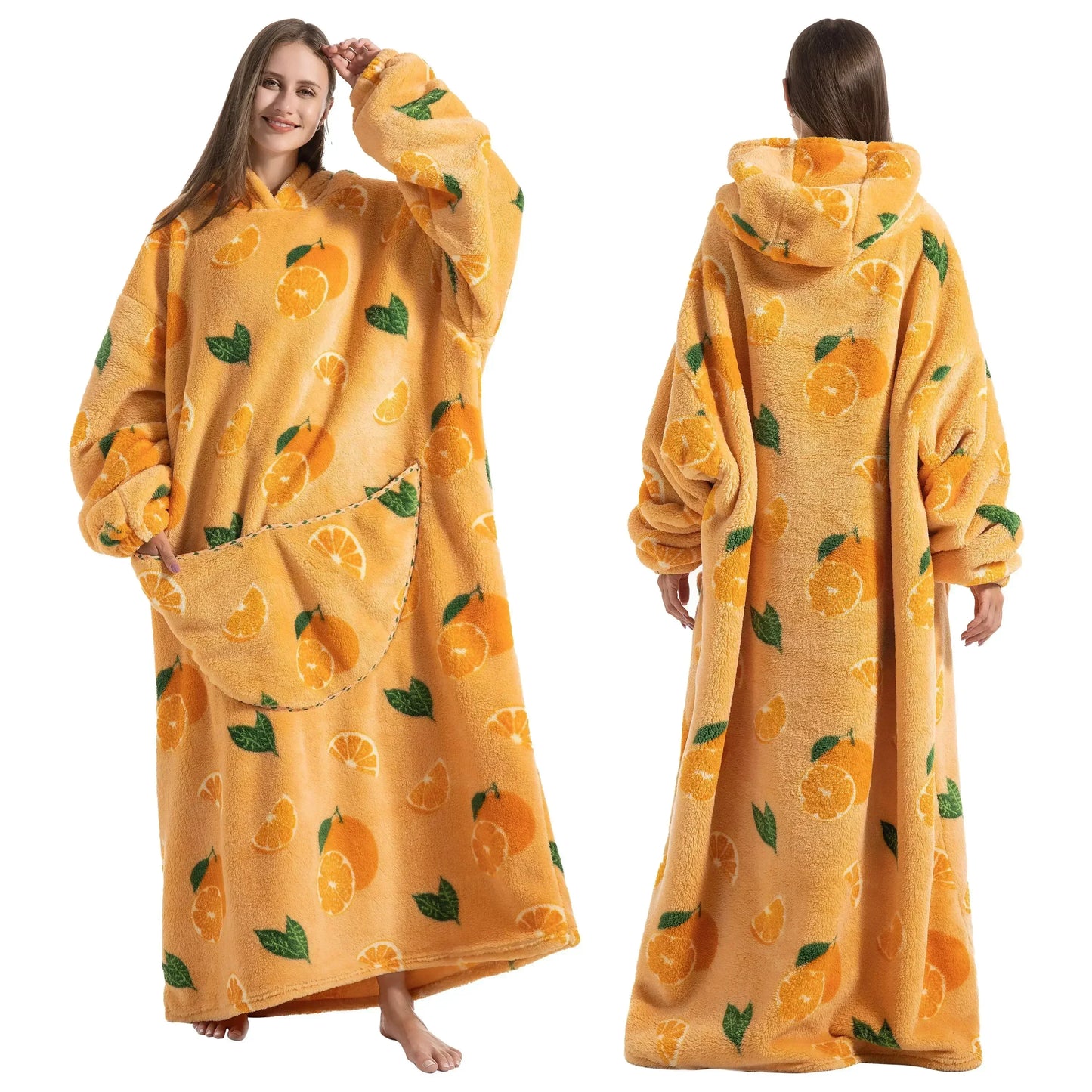 Super Oversized or Oversized Long Winter Sherpa Plush Blanket Family Matching Hoodie Sweatshirt