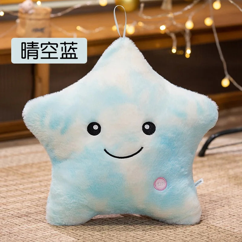 LED Light Star Plush Toy Soft Stuffed Star Pillow