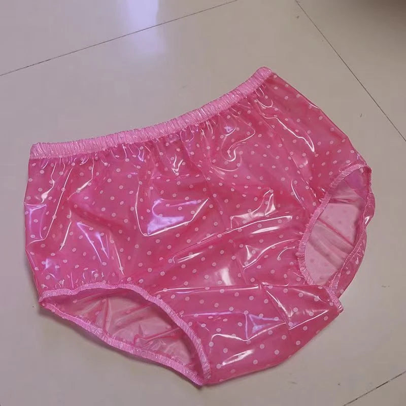 Polka Dot Transparent PVC Underpants ABDL Panties Unisex