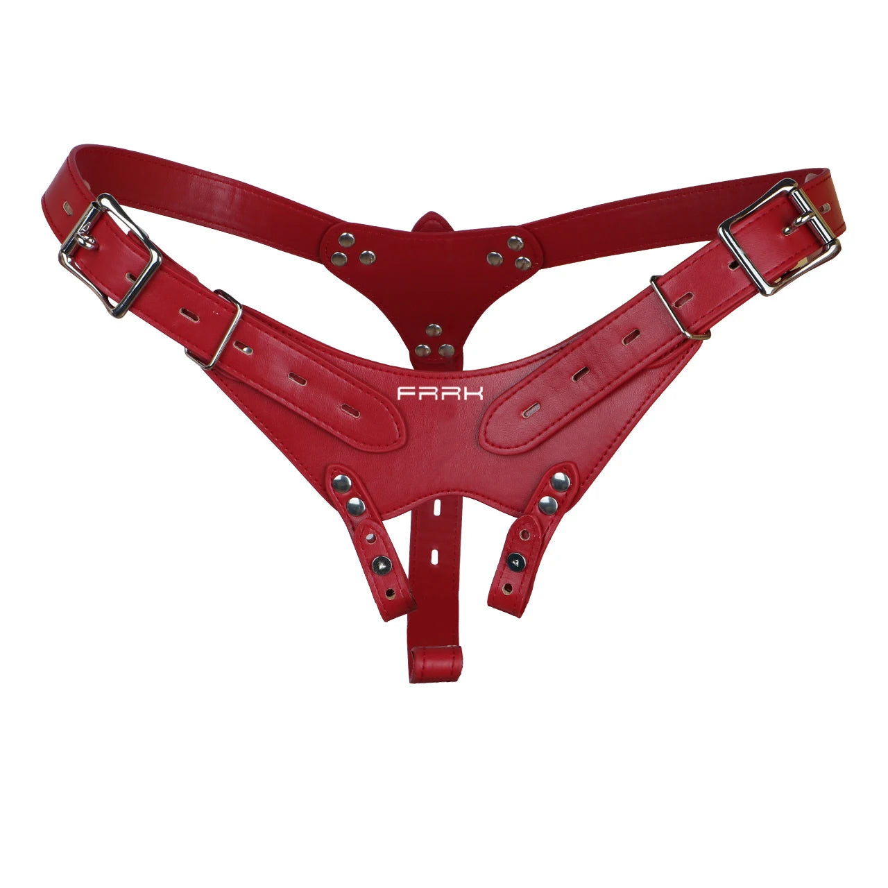 PU Leather Chastity Belt For Metal Cage Harness Belt