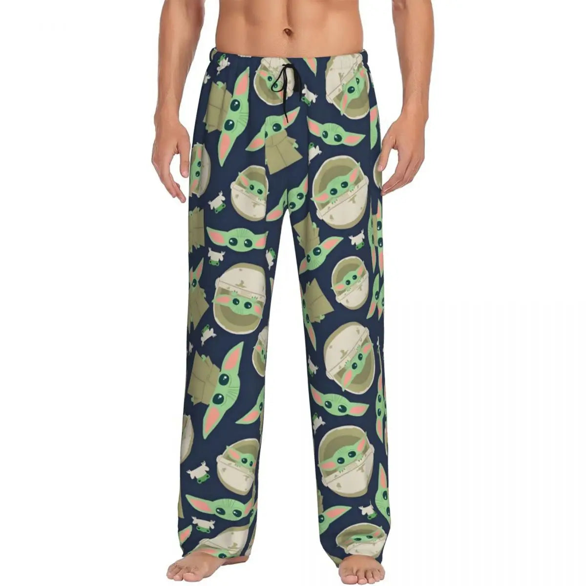Custom M-Mandalorianed-Anime Pajama Pants Men Adventure Story Lounge Sleep Stretch Sleepwear Bottoms with Pockets
