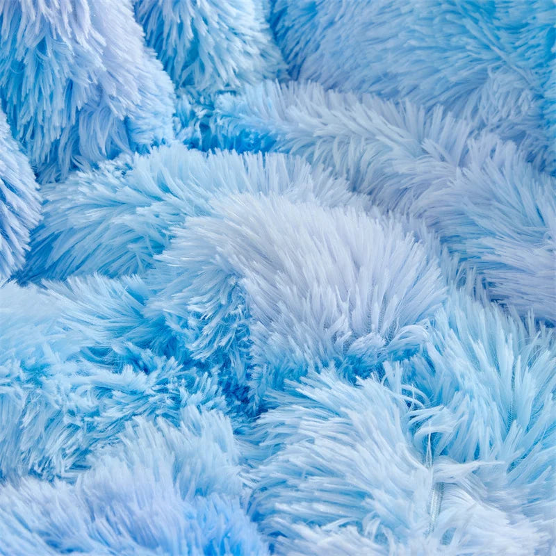 Fluffy Fuzzy Faux Fur Throw Blanket for Couch Sofa Bedroom Blanket  Lightweight Thermal Blanket Warm Blankets for Winter