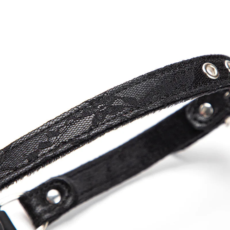 Rose Mouth Gag Retro Lace Pattern BDSM Bondage
