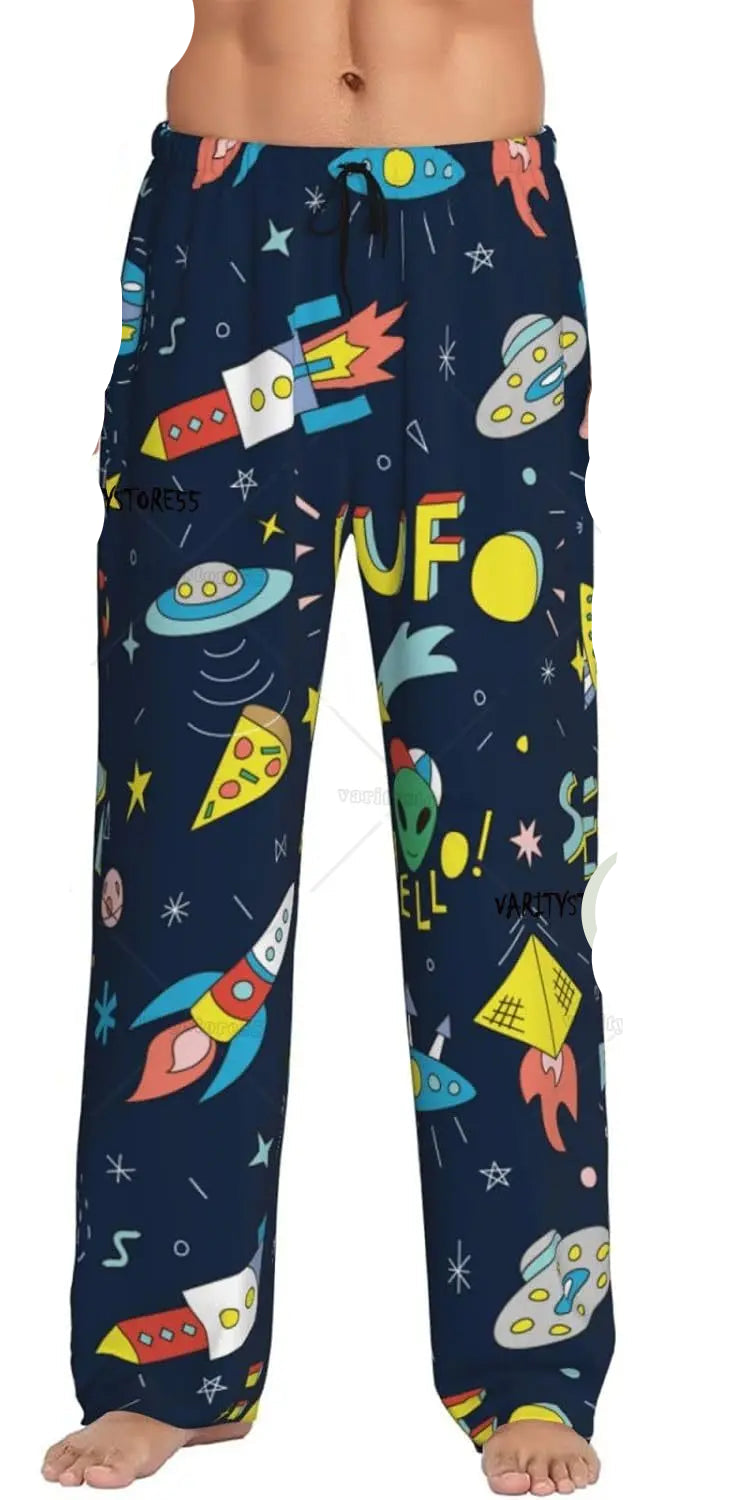 Funny Spaceships Unisex Pajama Pants Comfy Lounge Pants Casual Pajama Bottoms