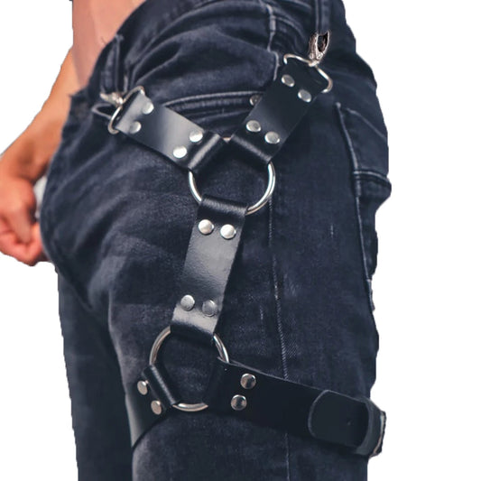 Men And Women Thigh Leg Faux Leather Harness