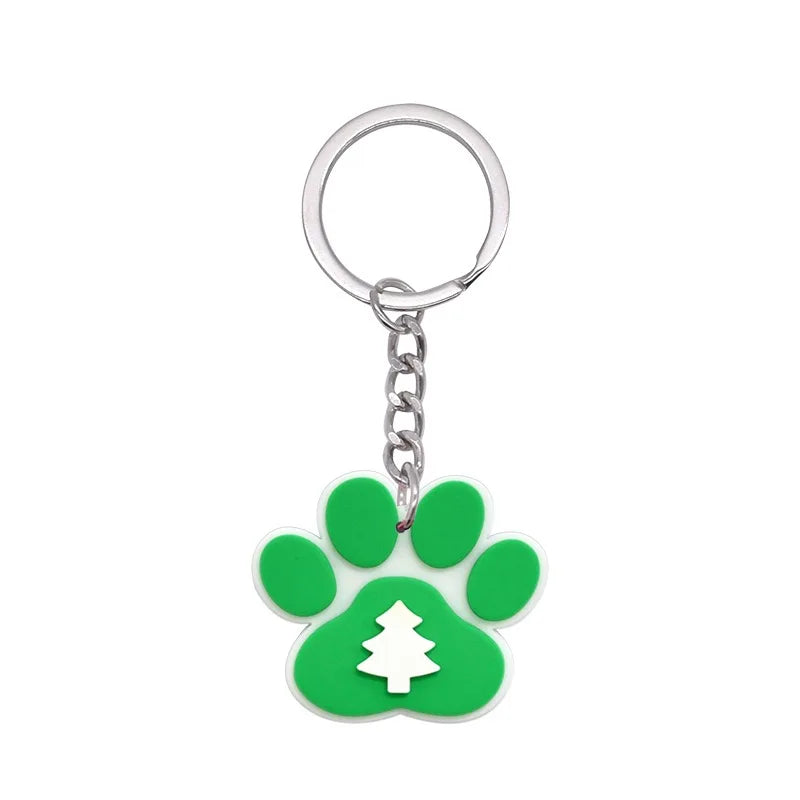 1-21Pcs Lovely Dog Paw PVC Keychain Backpack Charm Pendant