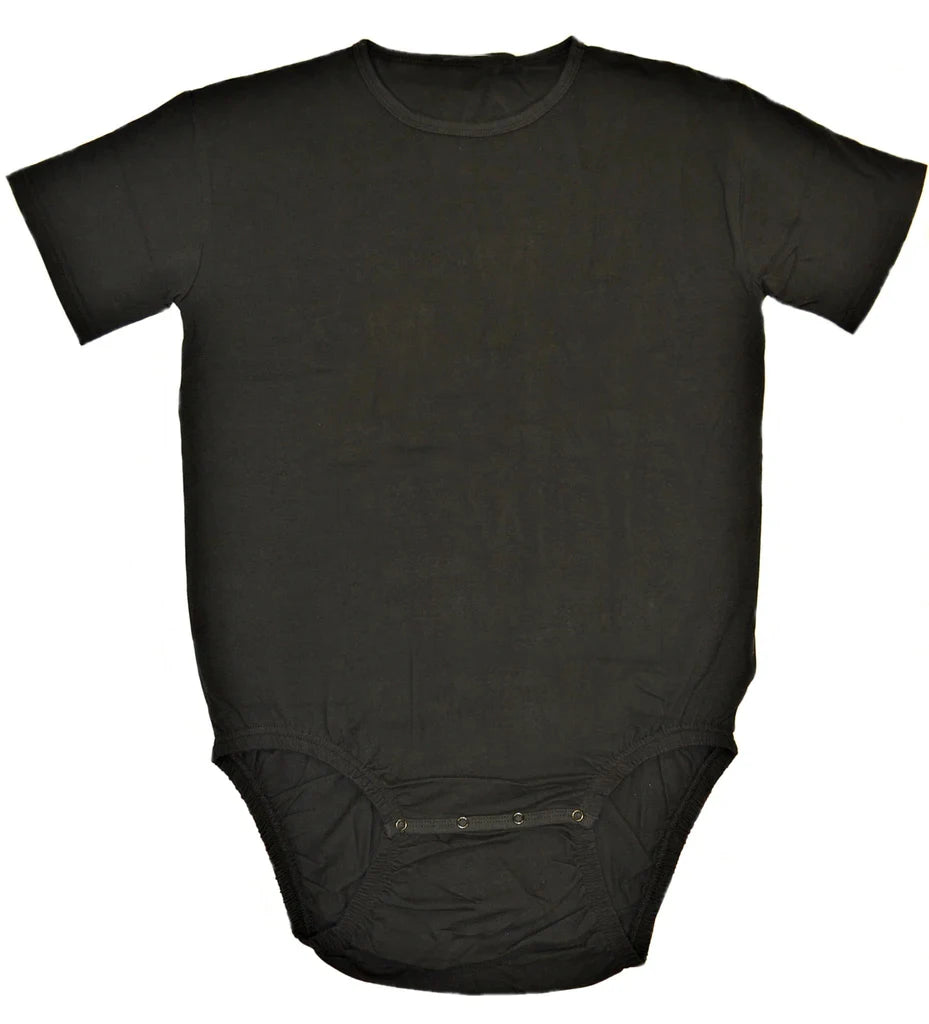 Classic Solid Pink, Blue, White or Black ABDL Adult Romper Snap Crotch