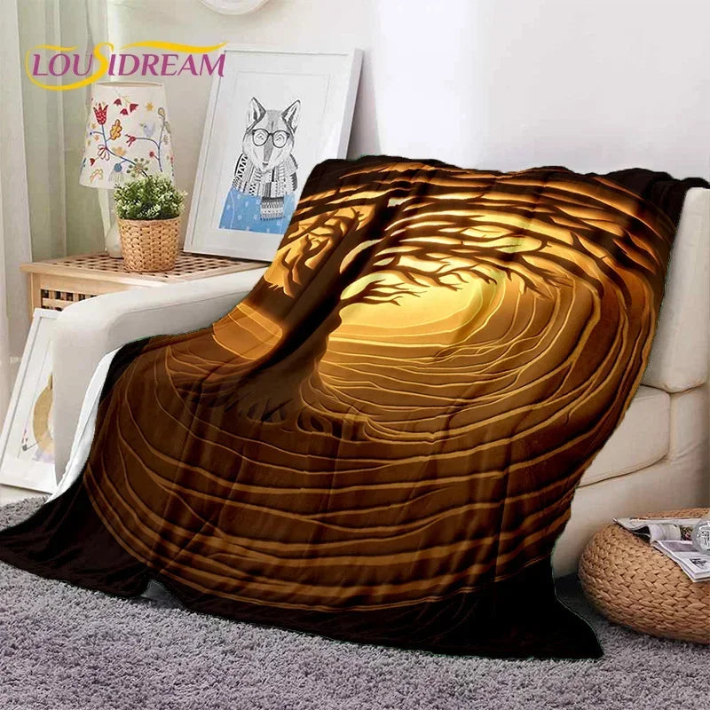 Tree of Life Nature Soft Flannel Blanket for Bed Bedroom Sofa Picnic,Throw Blanket for Outdoor