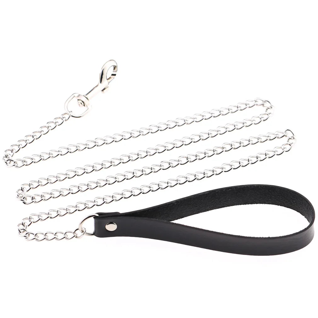 Gothic PU Leather Tassel Chain Choker Collars