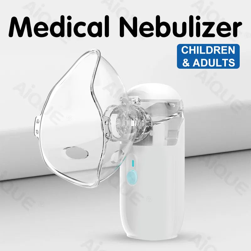 AiQUE Silent 3.7μm Mini Portable Nebulizer Shipping Free Medical Ultrasound Breathing Inhaler  Runny Nose Mobile Steam Device