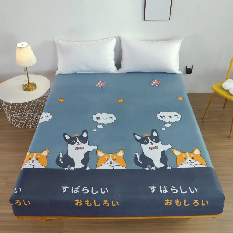 Kuup-Polyester 360° waterproof Cartoon Fitted Sheet Only(no pillowcase)