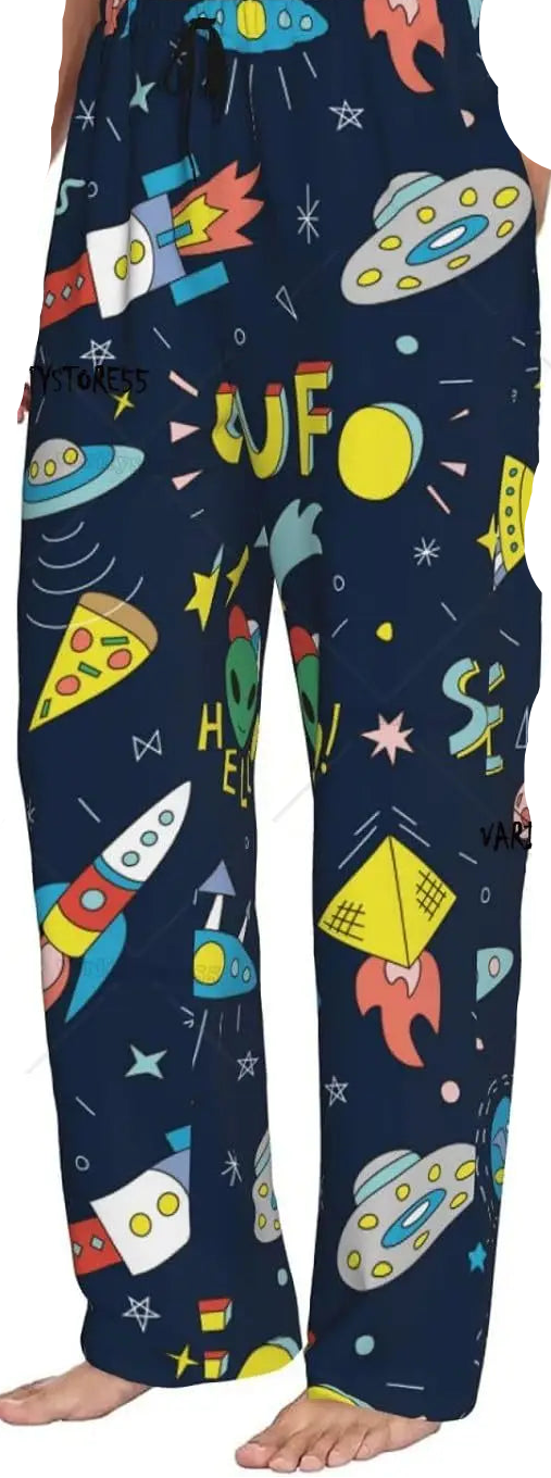 Funny Spaceships Unisex Pajama Pants Comfy Lounge Pants Casual Pajama Bottoms