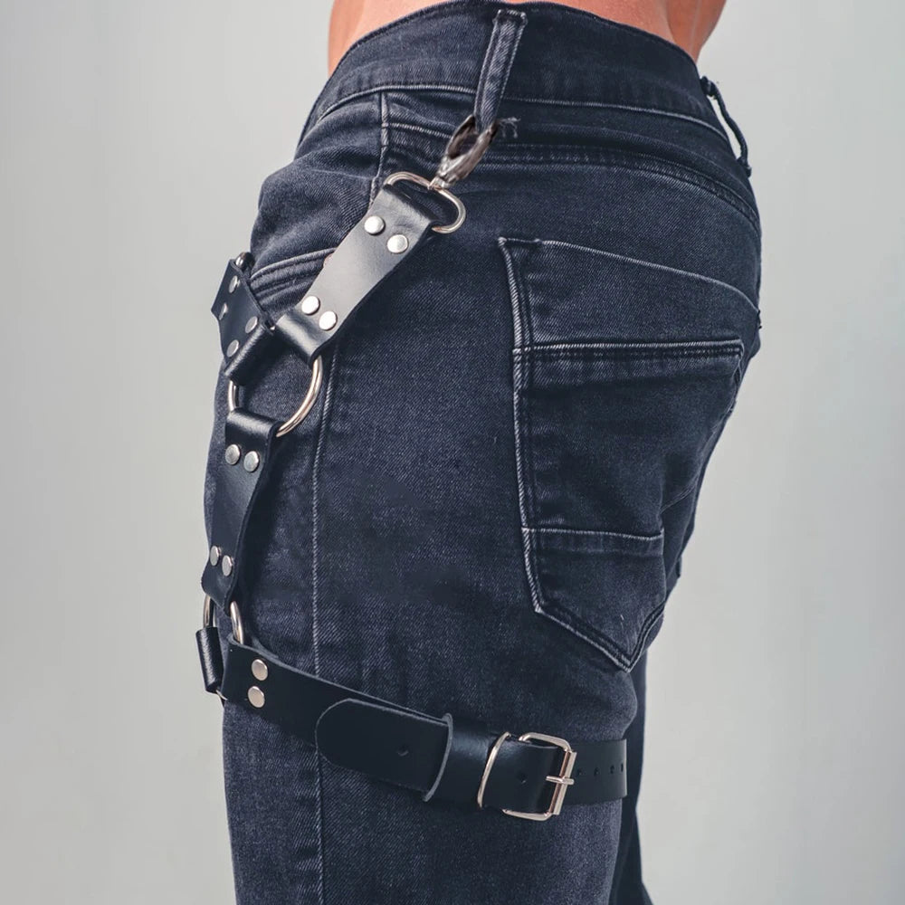 Men And Women Thigh Leg Faux Leather Harness