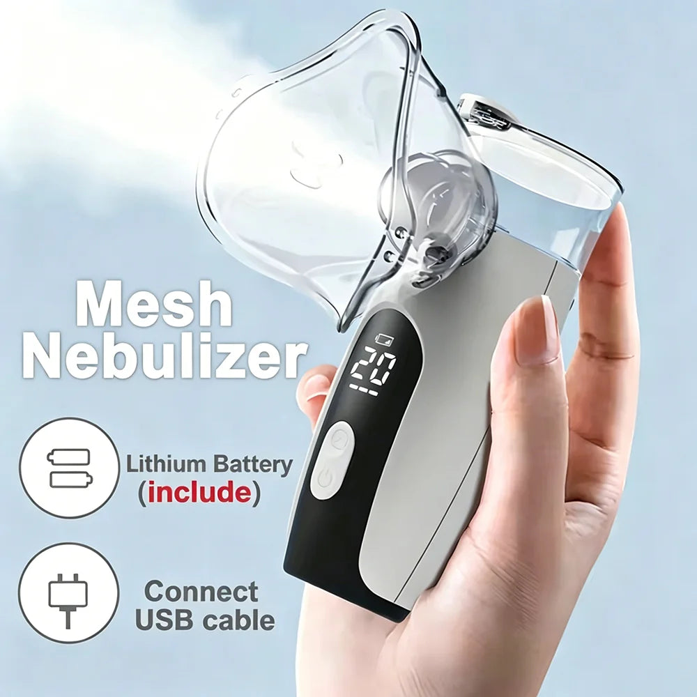 Medical Silent Ultrasonic Nebulizer Automizer Handheld Respirator Portable Asthma Humidifier for Kids Children Adult Health Care