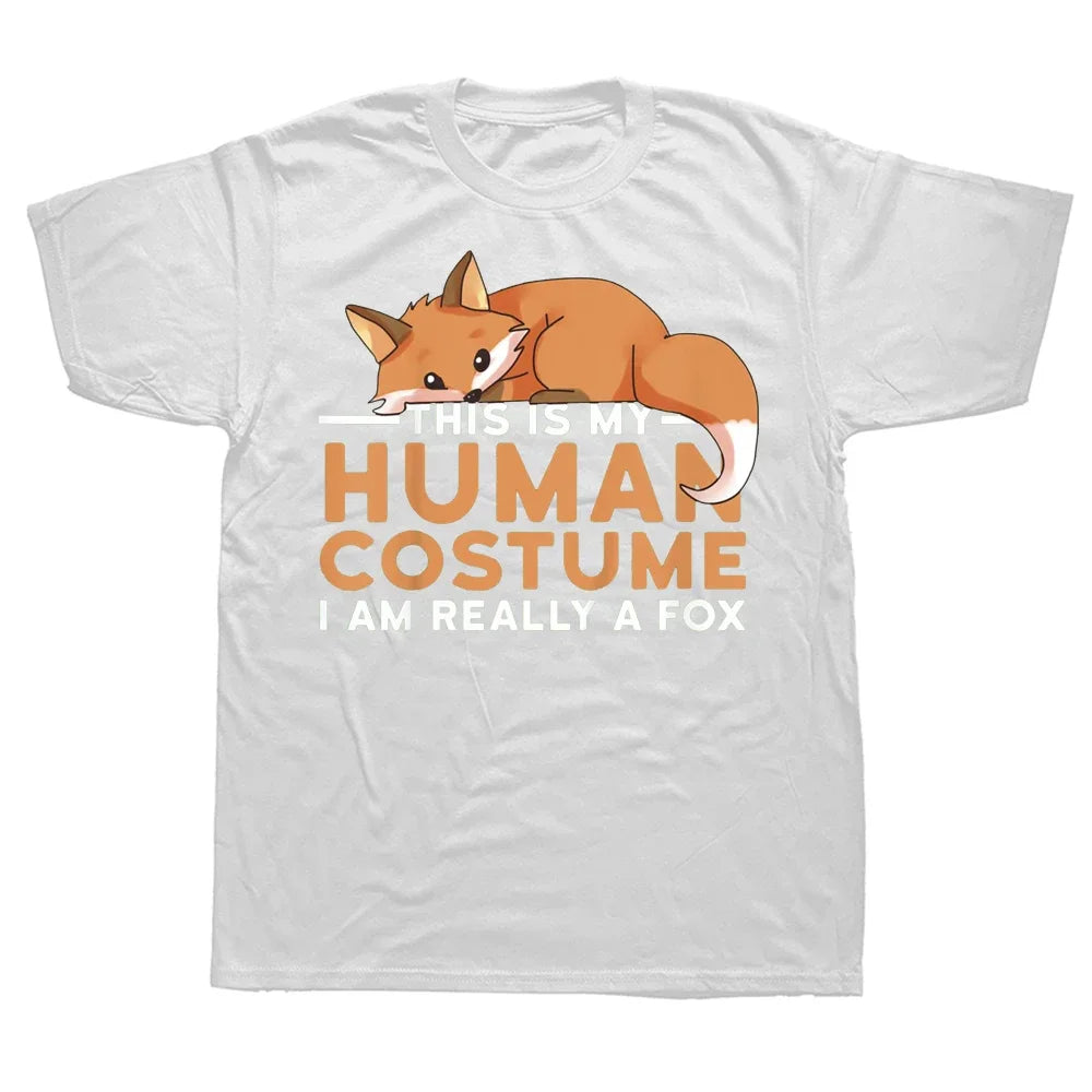 This Is My Human Costume I'm Really A Fox Graphic Cotton T Shirt