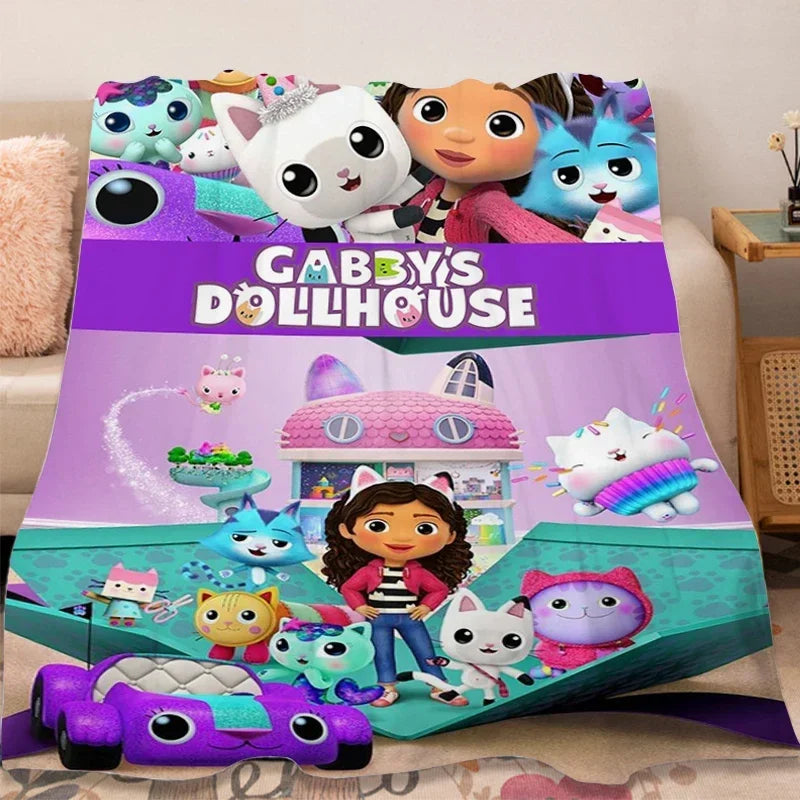 G-Gabbys D-Dollhouse Flannel Blanket Sofa Winter Lovely Warm Bed Fleece Custom Fluffy Soft Blankets Microfiber Bedding Kids Gift