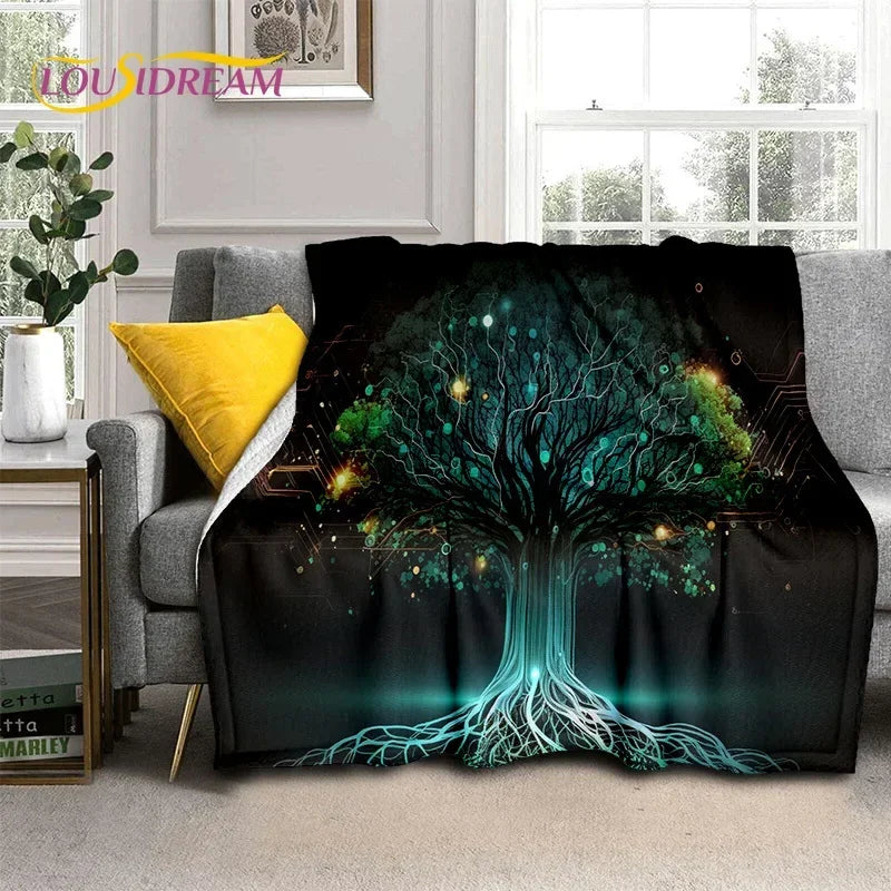 Tree of Life Nature Soft Flannel Blanket for Bed Bedroom Sofa Picnic,Throw Blanket for Outdoor