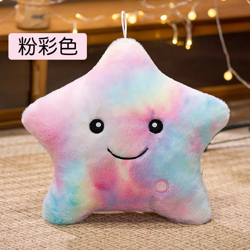 LED Light Star Plush Toy Soft Stuffed Star Pillow