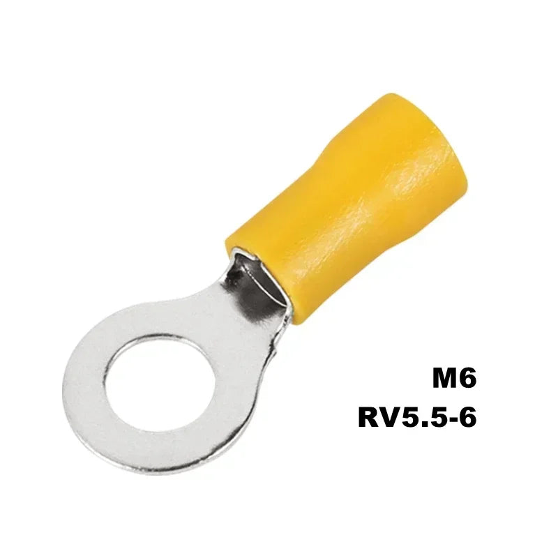 10/50/100Pcs Insulated Ring Terminal Crimp Connector Ring Cable Wire Connectors Cord Pin End Butt Terminals RV1.25 RV2 RV5.5