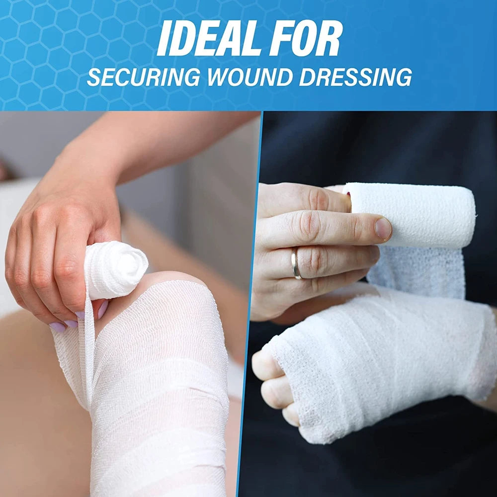 Gauze Bandage Roll with Tape - White Gauze Wrap Breathable Gauze Wrap