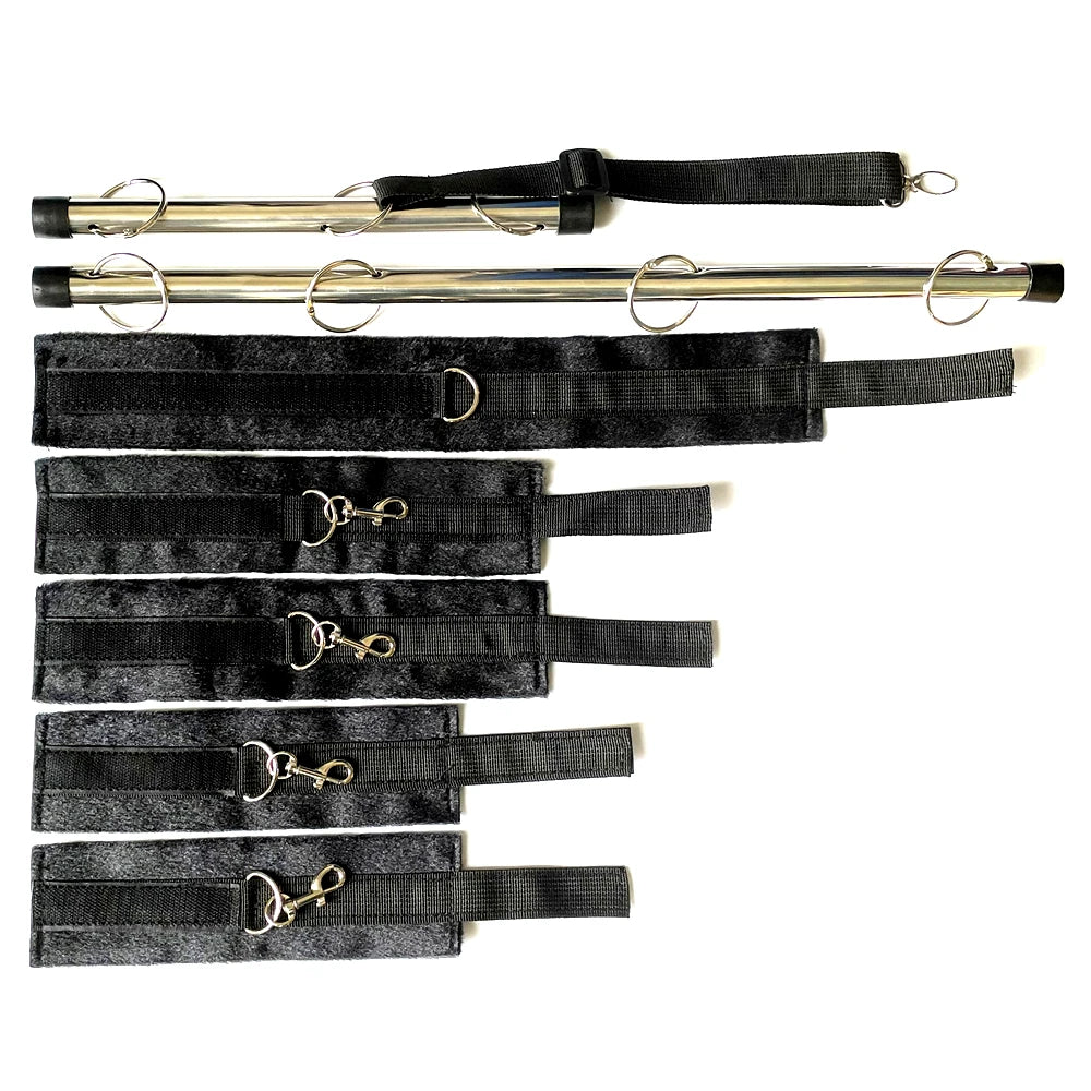 BDSM Bondage Kit Spreader Bar Handcuffs Ankle Cuffs Fetish Restraints Set Sex Toys for Couples
