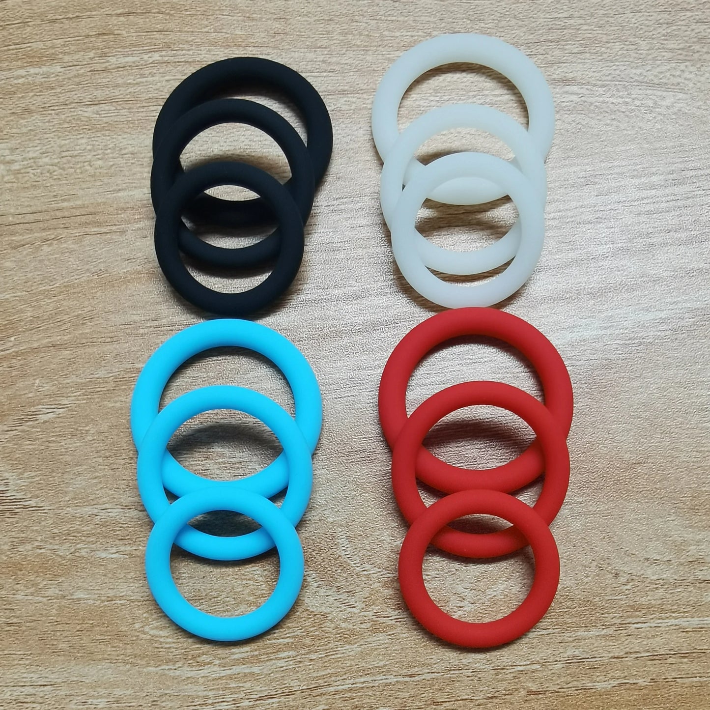 Cock Rings 3PCS Flash In The Night Lock, Durable Silicone Ring for Men