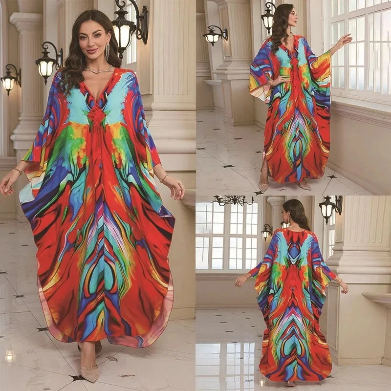 Women's Cotton Beach Dress Loose Long Robe Bikini Cover up