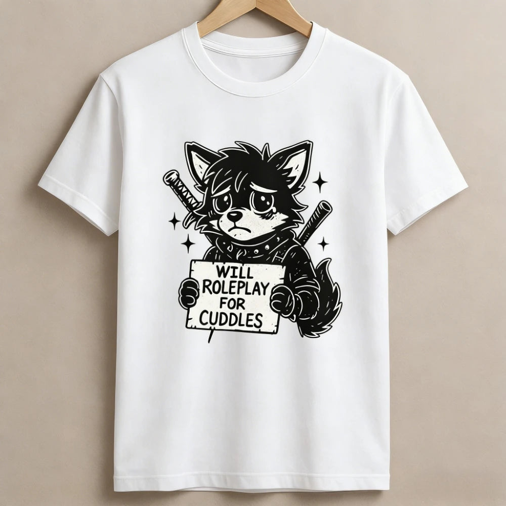 "Will Roleplay for Cuddles" Cute Furry Kawaii Unisex T-Shirt