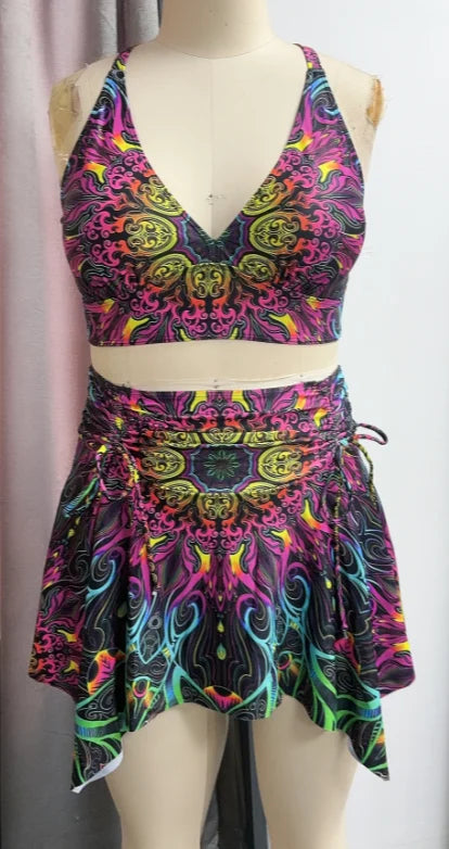 Plus Size Tankini Swimsuit Two Pieces Floral Pattern Printed