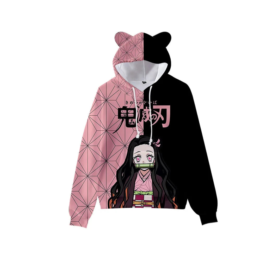 Demon Slayer Hoodie Unisex Anime Cat Ear