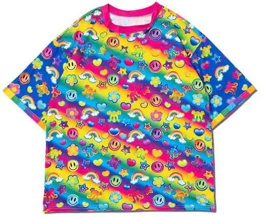 Rainbow Colorful Candy Series Limited Edition T-shirt All-over Print Oversized Top Adults Unisex