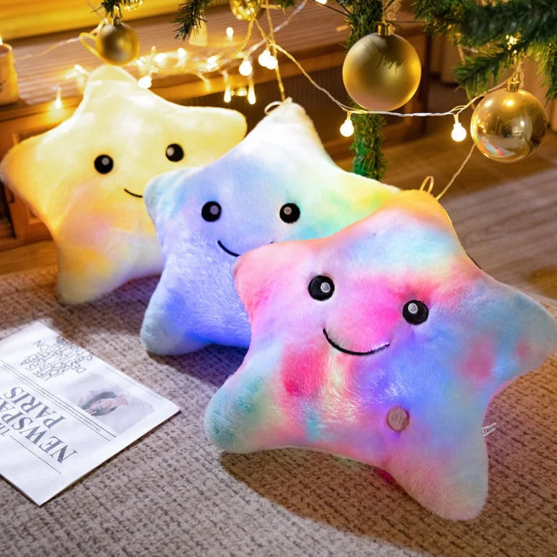 LED Light Star Plush Toy Soft Stuffed Star Pillow