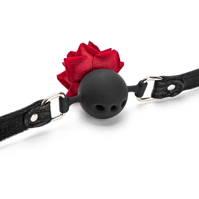 Rose Mouth Gag Retro Lace Pattern BDSM Bondage