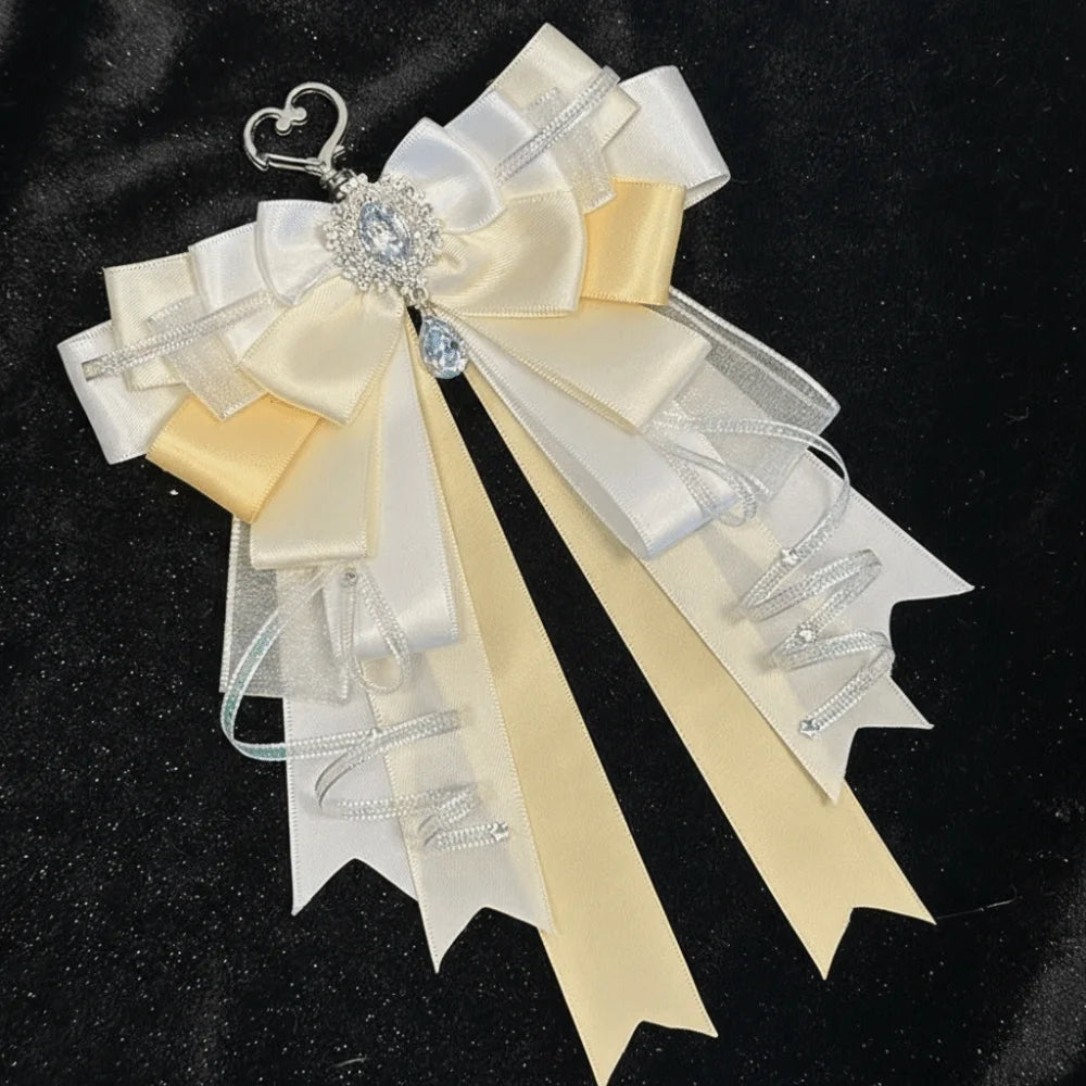 Cute Anime Ita Bag Accessories Multi-layered Bow Pendant Keyring