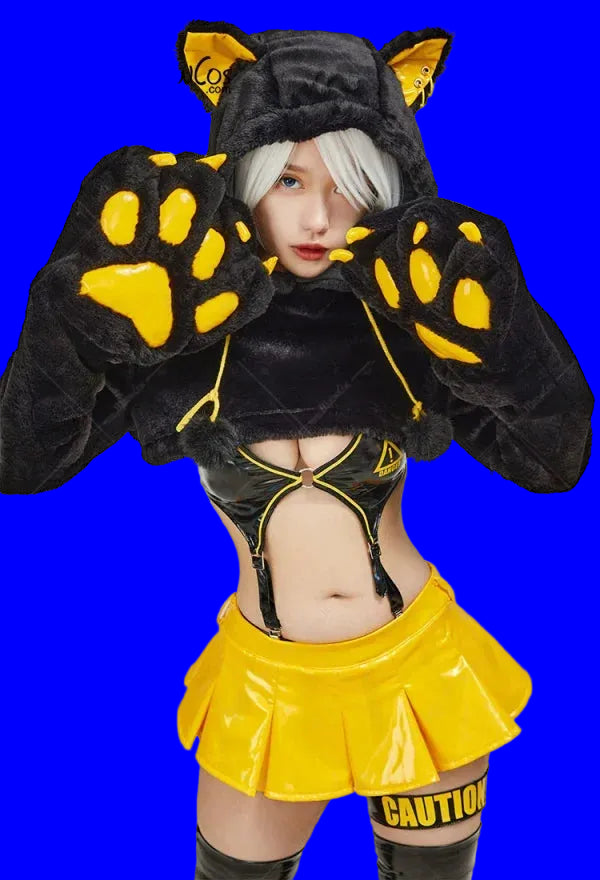 Fierce Fantasy Gothic Dark Yellow Maid Lingerie Set
