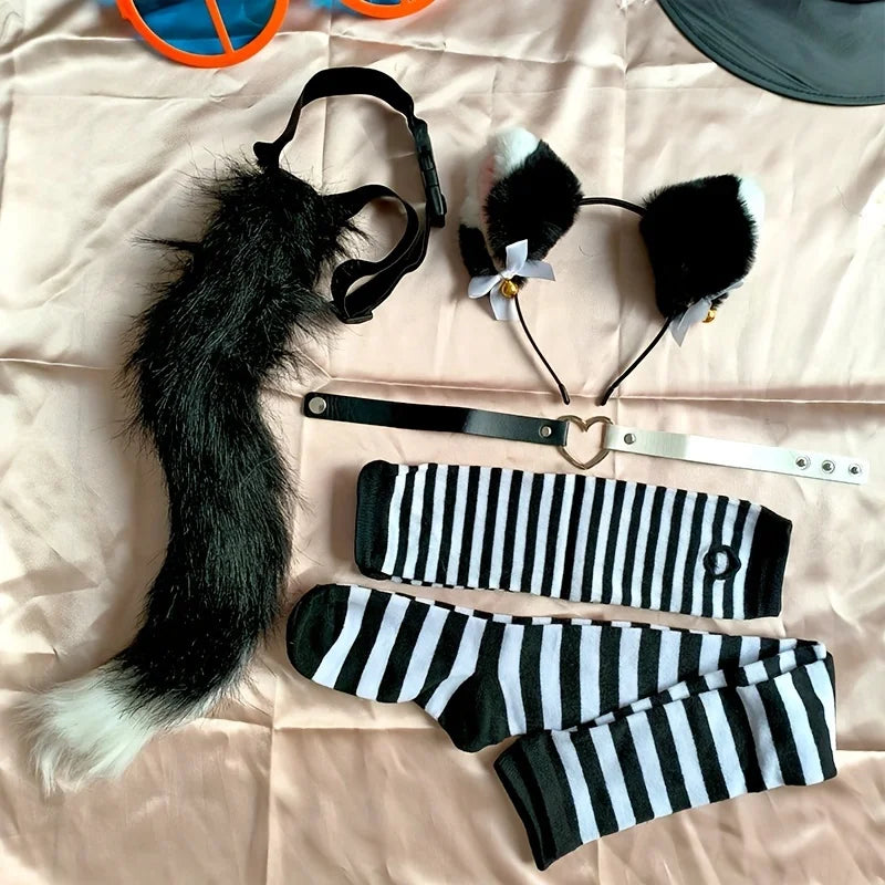 Role playing costume set with assorted striped sets