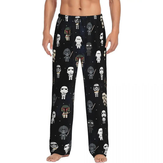 Custom M-Mandalorianed-Anime Pajama Pants Men Adventure Story Lounge Sleep Stretch Sleepwear Bottoms with Pockets