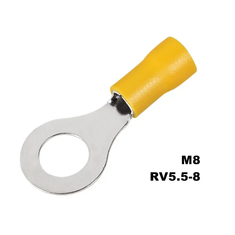 10/50/100Pcs Insulated Ring Terminal Crimp Connector Ring Cable Wire Connectors Cord Pin End Butt Terminals RV1.25 RV2 RV5.5