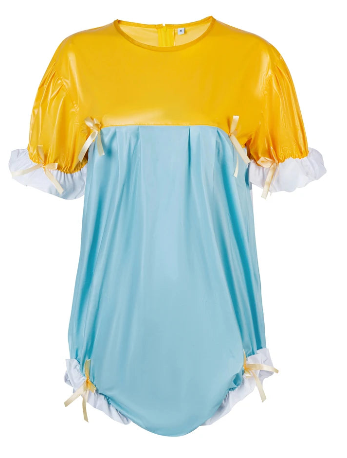 Yolien Sissy ABDL PVC Romper Onesie Pajamas Snap Crotch Bodysuit