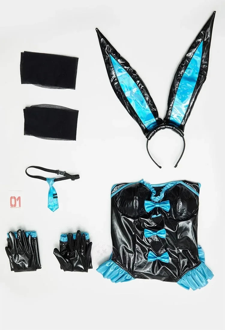 Anime Bunny Girl Cosplay Costumes See Through Bodysuit Socks