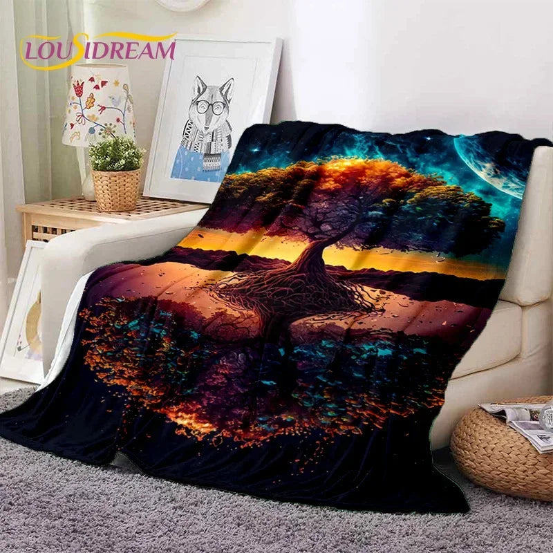 Tree of Life Nature Soft Flannel Blanket for Bed Bedroom Sofa Picnic,Throw Blanket for Outdoor